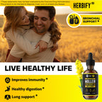 HERBIFY Mullein Extract 2 oz Tincture for Respiratory Health, Mullein Leaf and Flowers Blend (Verbascum Densiflorum)