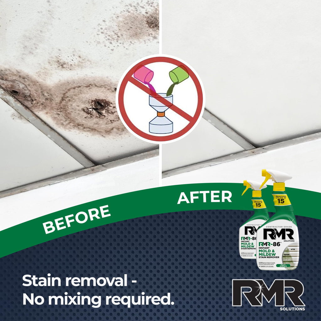 RMR-86 Instant Mold and Mildew Stain Remover Spray - Scrub Free Formula, 2 Pack - 32 oz