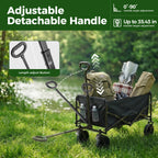 DUMOS Collapsible Wagon Cart, 330lbs Capacity, Black