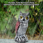 3-Pack Owl for Bird Deterrent - Weatherproof Bird Repellent Devices for Outdoor Use - Plastic Owls to Scare Birds Away and Control Garden Pests