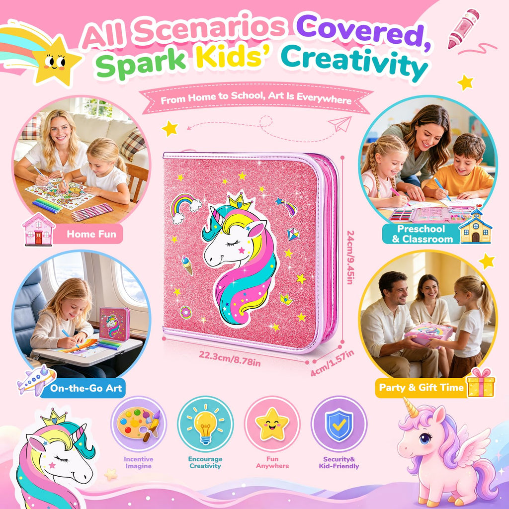 MAIGOZON 56 Pcs Scented Markers Art Supplies for Kids 4-8, Unicorn Toy Gift