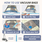 4 XXL Jumbo Vacuum Storage Bags for Bedding, Space Saver with Hand Pump