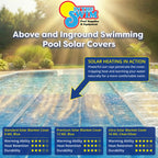 In The Swim 21' Standard Blue Round Solar Pool Cover 8 Mil for Solar Heating Above Ground Pools and Inground Pools