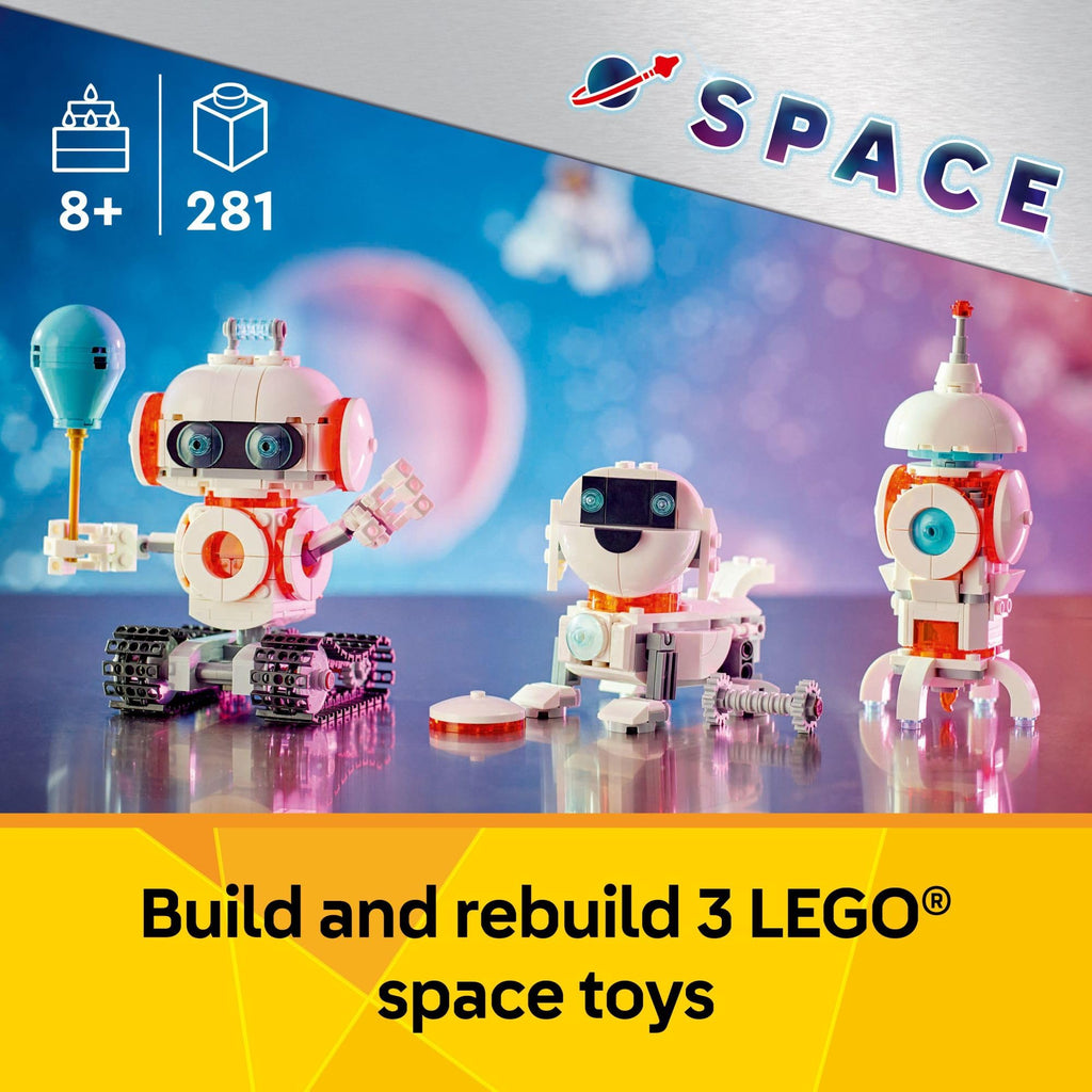 LEGO Creator 3 in 1 Space Robot Toy - Building Toy Kit for Kids with 3 Options, Robot, Spaceship, or Dog - 8 Year Old Boy & Girl Birthday Gifts - 31164