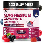 120 CT Magnesium Glycinate Gummies 1000 mg for Women and Men, Magnesium Malate & Taurate Supplements for Sleep, Body Support and Relaxation, Sugar Free, Vegan, Raspberry BlackBerry Blueberry Flavor