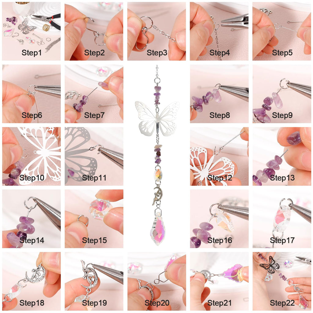 400Pcs DIY Suncatcher Making Kits,Crystal Suncatcher Prism Kit