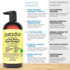 PURA D'OR Anti-Thinning Biotin Shampoo & Deep Moisturizing Conditioner Original Gold Label Set (24oz x2) Natural Earthy Scent, CLINICALLY TESTED Effective Results, Hair Thickening Product, Women & Men