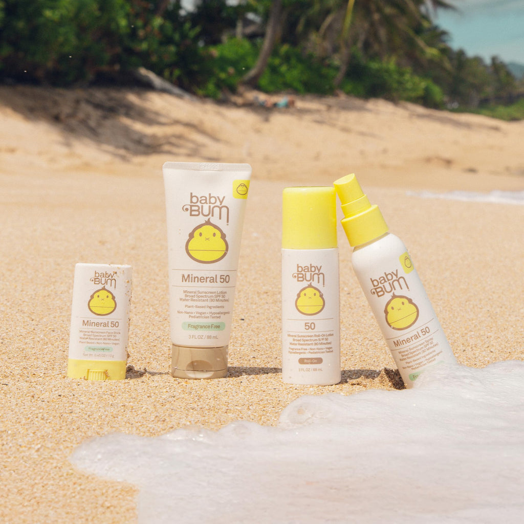 Sun Bum Baby Bum Mineral SPF 50 Roll-On Sunscreen - Vegan and Hawaii 104 Act Compliant (Without Octinoxate & Oxybenzone) - Broad Spectrum Moisturizing UVA/UVB - Travel Size - 3 oz