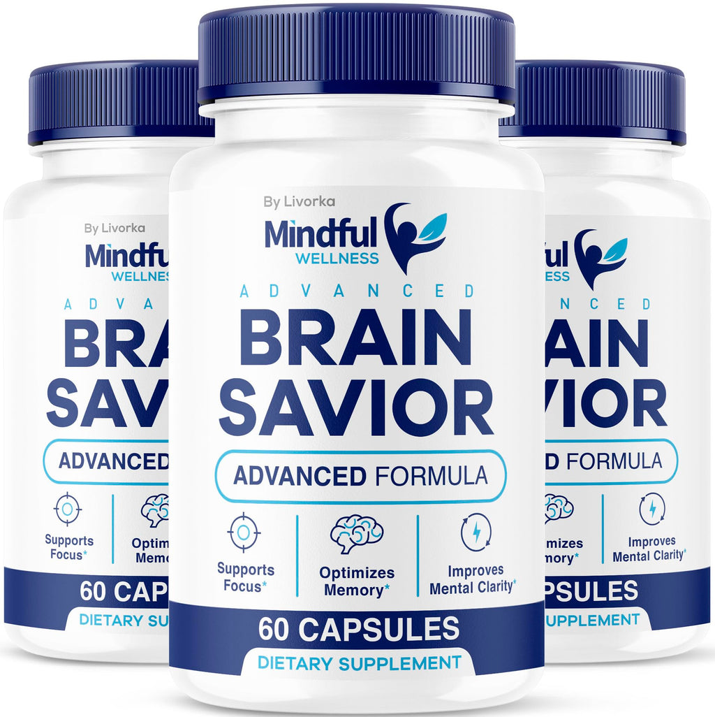 (3 Pack) Mindful Wellness Advanced Brain Savior Capsules, Official Mindful Wellness Supplement Pills, Mindful Wellness Support Capsules Premium Formula - All Natural Pills, 180 Capsules for 3 Months