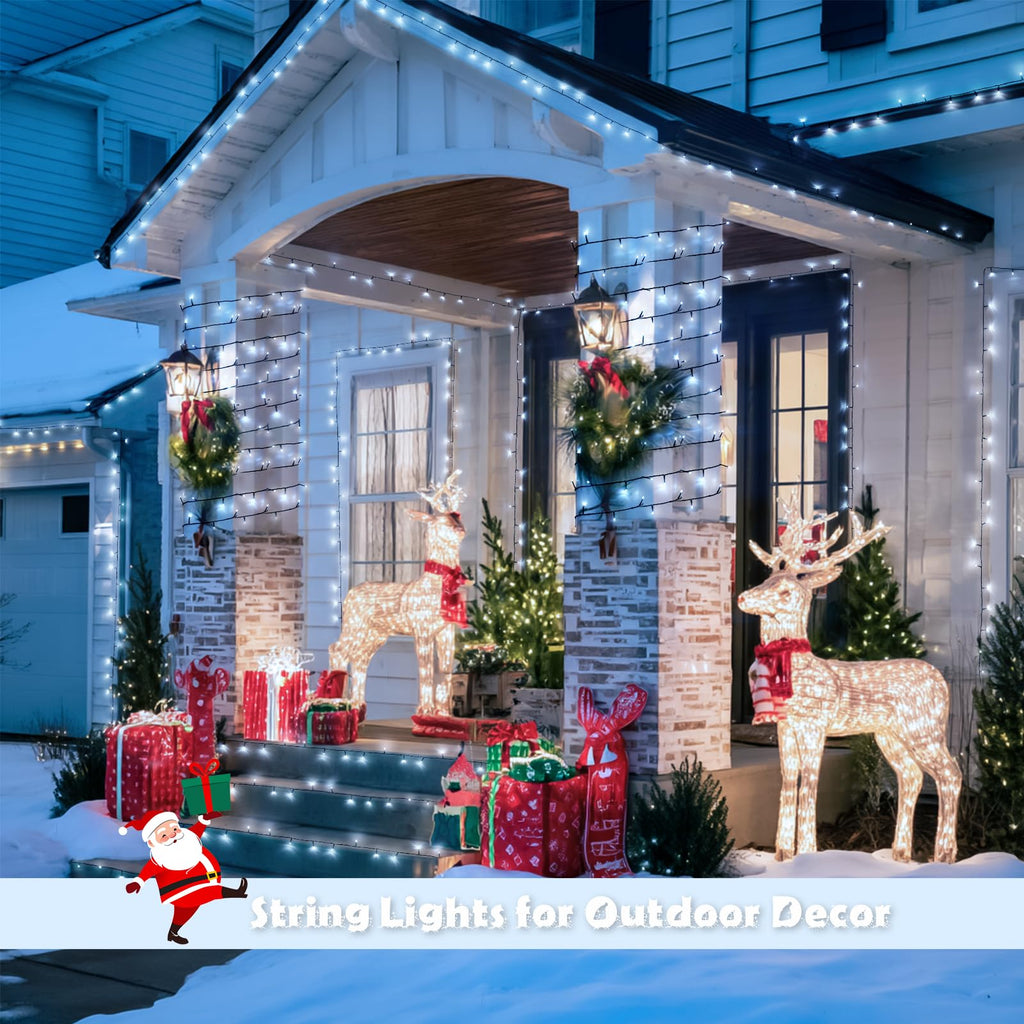 JMEXSUSS 250 LED White Christmas Lights Outdoor, String Lights Plug in