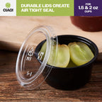 CIAO! Ultra Clear PET Portion Cup Lids, 62mm, Fits CIAO! 1.5 & 2 oz Portion Cups, Case of 2,500