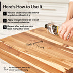 Thirteen Chefs Mineral Oil - 12oz Food Grade Conditioner for Wood Cutting Board, Countertop & Butcher Block, Lubricant for Knife or Meat Grinder - Safe USP Finish on Marble, Soapstone