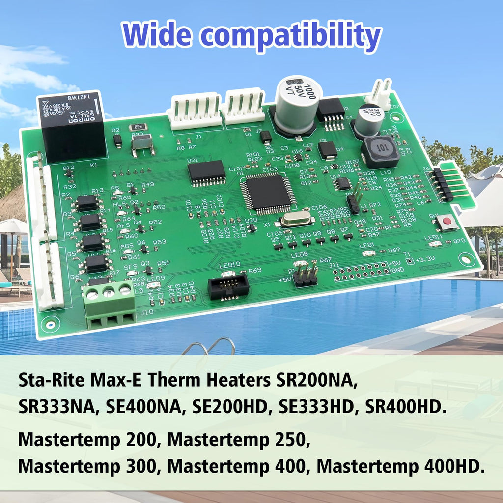 ROBOA 42002-0007S Control Board Kit (461105) with 472610Z Switch Pad Compatible, Replacement for Pentair MasterTemp 400/300/250, with Sta-Rite Max-E-Therm SR400/SR333/SR200