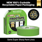 FrogTape Multi-Surface Painter's Tape with PAINTBLOCK, 1 in Wide (0.94 in x 45 yd), Quick Stick Medium Adhesion, Premium Green Painters Tape Removes Clean, 1 Roll (1396748)