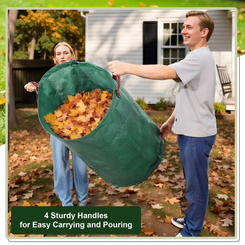 Dntorx 72-Gallon Lawn Leaf Bags, 3-Pack Reusable Yard Waste Bags