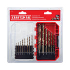 CRAFTSMAN 14-Piece Gold Oxide Drill Bit Set for Wood, Plastic, or Metal (CMAM2214)