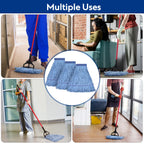 Matthew Cleaning Heavy Duty Mop Head Commercial Replacement for General and Floor Cleaning , Wet Industrial Blue Cotton Looped End String Head Refill (Pack of 3) Blue