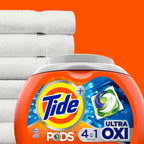 Tide PODS Liquid Laundry Detergent Soap Pacs, 4-n-1 Ultra Oxi, HE Compatible 43 Count, Built in Pre-treater for Stains