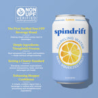 Spindrift Sparkling Water, Lemon Flavored, Made with Real Squeezed Fruit, 12 Fl Oz Cans, Pack of 24 (Only 3 Calories per Can)