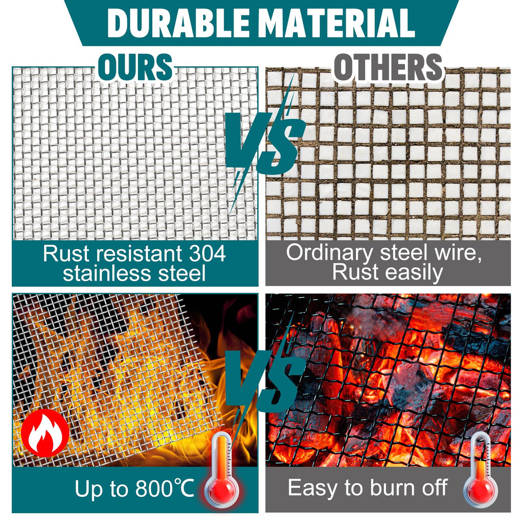 30 Mesh 304 Stainless Steel Mesh Screen, 15.7'' x 295''(40cm x 750cm) Wire Screen Mesh, Rust Free Woven Wire Mesh, Metal Mesh Screen for Air Vents, Garden Covers, Filters, Window Screen