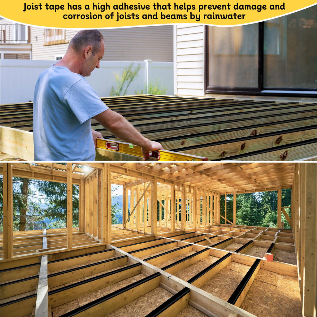 Hanotic Joist Tape for Decking 2" x 50', 1 Rolls Weatherproof Butyl Sealant Tape - Waterproof and Anti-Corrosion for Extend Deck Life for Wood Joists Beams Roof Rv