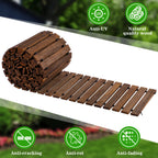 Landical 24ft Wooden Garden Pathway Walkway, Roll Out Outdoor Path,Brown