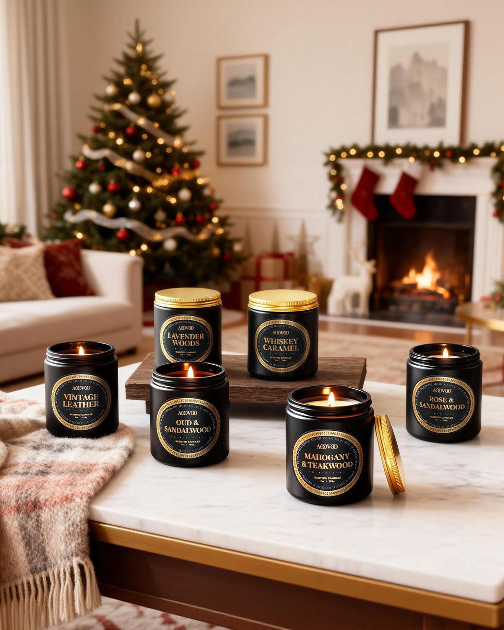 AOOVOO Scented Candles Gift Set - 6 Pack Candles for Men