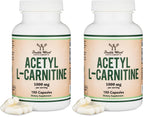 Acetyl L-Carnitine 1,000mg Per Serving, 150 Capsules (ALCAR for Brain Function Support, Memory, Attention, and Stamina) Acetyl L Carnitine That is Third Party Tested by Double Wood (Pack of 2)