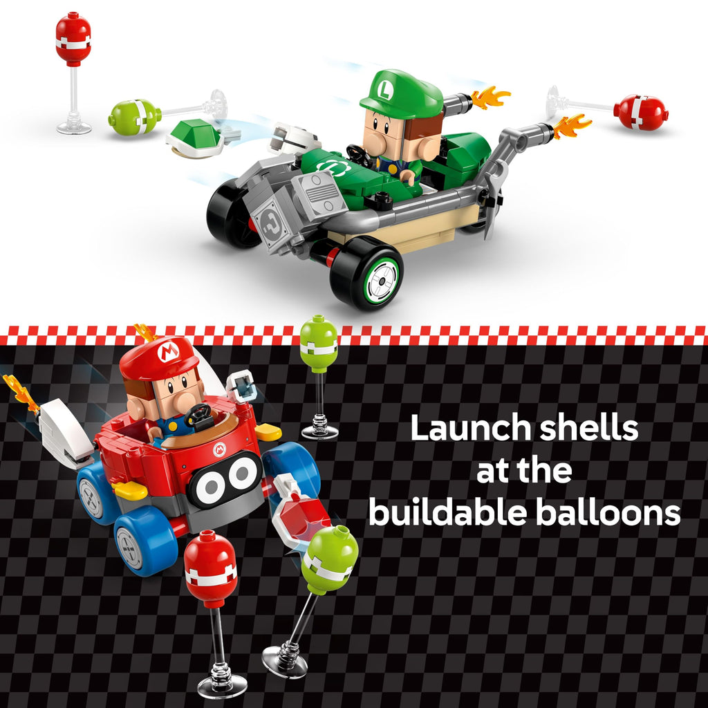LEGO Super Mario: Mario Kart Baby Mario vs. Baby Luigi - Collectible Toy Building Set for Kids, Boys and Girls, Ages 8+ - Nintendo Mario Kart Toy for Fans - Gift Idea for Birthdays - 72034