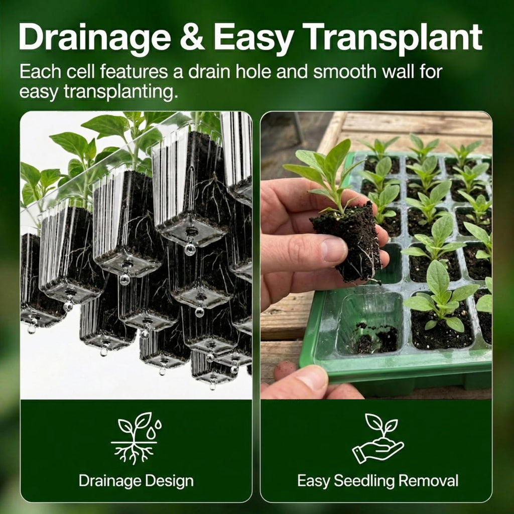 Gardzen 10 Pack 40 Cell BPA Free Seed Starter Tray Kit