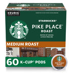 Starbucks K-Cup Coffee Pods, Medium Roast Hot or Iced Coffee, Pike Place Roast, 60 Keurig Pods