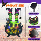 FLAGMESAGE Halloween Lighted Garden Flag, Witch Feet Yard Decor, 12x18 In
