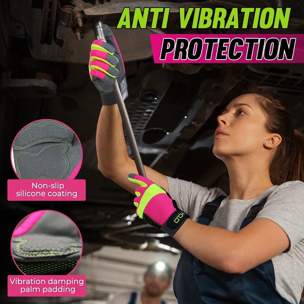 HANDLANDY Work Gloves for Women, Breathable Gardening Glove for Yard Maintenance, Hand Protection with Touch Screen for Gardeners, Farmers, Landscapers and Movers