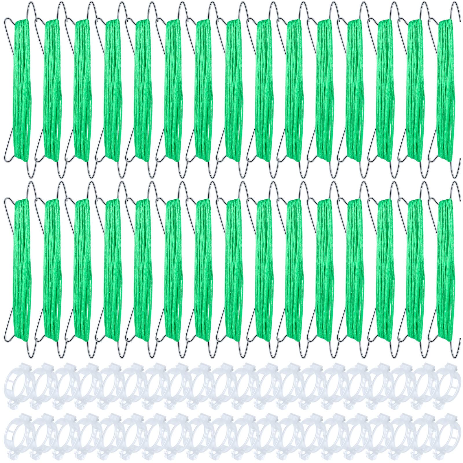 HFXXAD 70Pcs Tomato Hooks with String, Tomato Support Hooks, Tomato Holder Hooks & Plant Support Clips with 33.3ft Twine to Prevent Tomatoes from Pinching or Falling Off