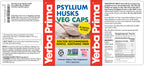 Yerba Prima Psyllium Husks Veg Caps, 400 Capsules (625mg) - Vegan, Non-GMO, Gluten Free, Colon Cleanser, Daily Fiber Supplement for Gut Health & Regularity