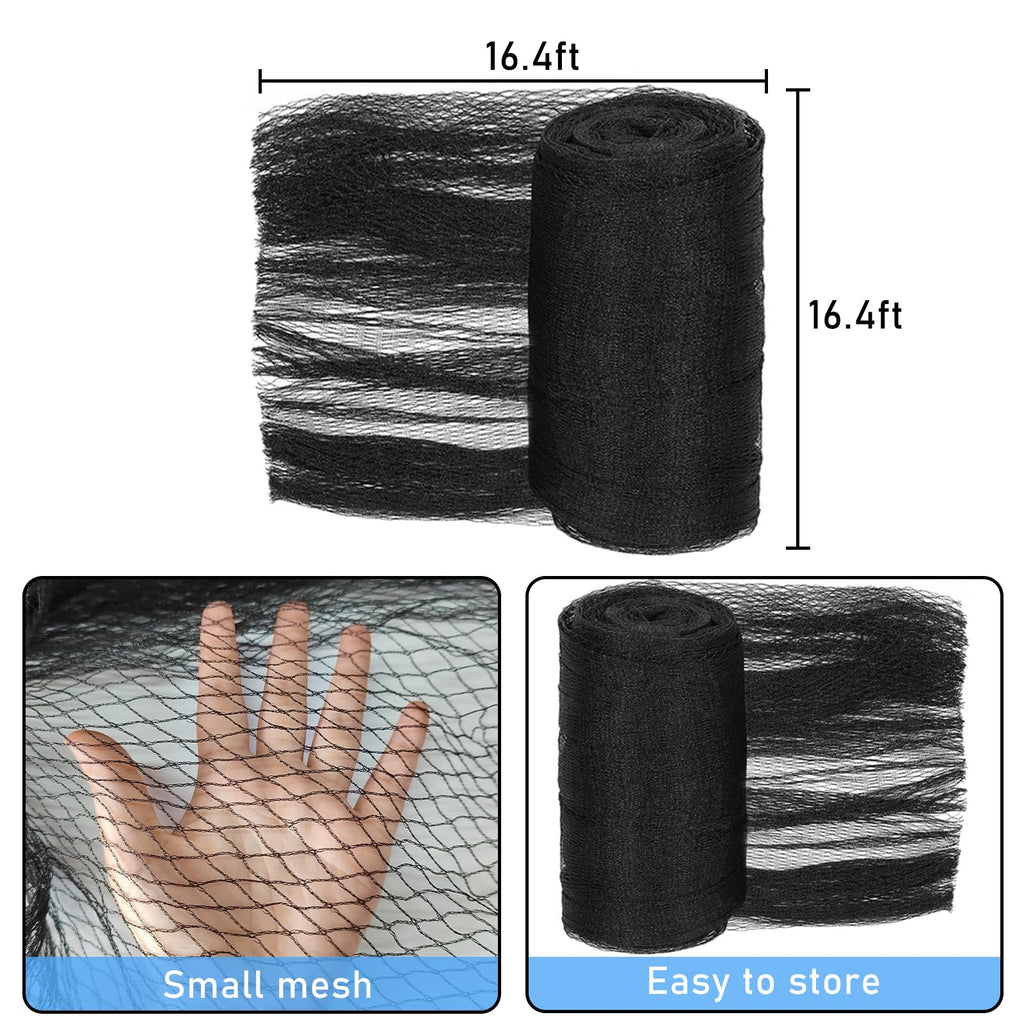 15 Feet Round Leaf Net Cover for Above Ground Pool, Winter Cover Mesh Cover with 12 Pcs Large Metal Clips，Pool Safety Net Fits 15FT Above Ground Pools, Keeps Leaves Out of Your Pool （Black）