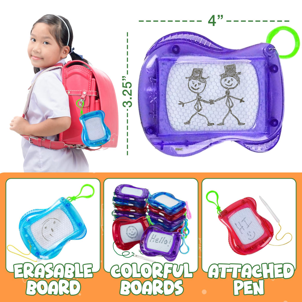 Mini Magnetic Drawing Boards (12-Pack) Party Favor Drawing Tablets for Kids