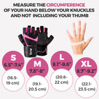 MhIL Workout Gloves for Women ��� Breathable Gym Gloves for Women with Palm Protection and Enhanced Grip ��� Padded Weight Lifting Glove for Womens with Wrist Wraps Support Weightlifting Exercise Cycling