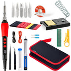 Soldering Iron Kit, 60W LED Display Digital Solder Pen, 5 Replaceable Tips, 21-in-1 Fast Heating with Solder Wire, Stand, Desoldering Pump, for Electronics Repair Hobby DIY 120V US Plug from Plusivo