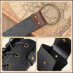 Berenlu 3 PCS Renaissance Accessories, Viking Renaissance Belt Medieval Vintage Belt Pouch and Leather Bracers, Enhance Your Halloween Renaissance Cosplay with Medieval Accessories (Black)