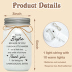 LE XIAOXI Best Friend Birthday Gifts for Women, Mason Jar Night Lights - Christmas Mother's Day Birthday Gifts for Women Friendship