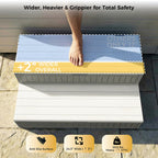 CAMMOO Hot Tub Steps - Double-Decker Large Storage & Snap-Together Assembly, Fully Sealed Spa Steps with Non-Slip Wider Step, Hot Tub Stairs, Outdoor/Indoor, Grey-White