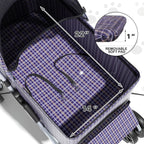 MoNiBloom 3 in 1 Foldable Pet Stroller for Small & Medium Dogs, Detachable Carrier, Car Seat, Push Button Entry, 4-Wheel Jogger for Pets up to 33 lbs, Plaid