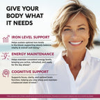 Liquid Iron Supplement for Women 18 mg - USDA Organic Drops, USA-Made - with Folate, Vitamin B12 & B6 - Iron Level & Energy - Gentle & High Absorption Glycinate Form - Cherry Flavor, Sugar-Free, 4 oz