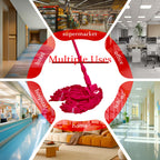 KLHB-YF Heavy Duty Commercial String Mop Heads, 3 Pack Cotton Red Mop Head Replacement, Machine Washable Industrial Mop Head Refills for Janitorial, Restaurant, Warehouse & Office Floor Cleaning