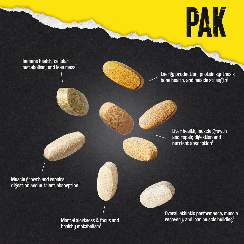 Animal Pak - Convenient Multivitamin for Men & Women Daily All-in-One Vitamin & Supplement Pack - Zinc, Vitamins C, B, D, Amino Acids, and Immune Support - Sports Nutrition Performance - 44 Count