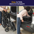Drive Medical K318DFA-ELR Cruiser III Lightweight Folding Wheelchair with Flip Back Detachable Full Arms and Elevating Leg Rest (Black, 18 Inch, 39lbs)