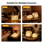ZBOLE Book Lover Gift, Folding Book Lamp Decor, Portable Print Book Light