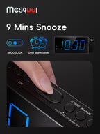 Mesqool Digital Projection Alarm Clock with Dual Alarms, 5 Levels Dimmer