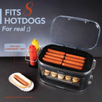 Kusini Hot Dog Roller Grill & Toaster Oven - Holds 8 Hot Dogs & 8 Buns, keep warm Option & Condiment Holder - Kitchen Appliance Hot Dog Cooker Machine - Hosting Party Essential, Unique Gifts Idea